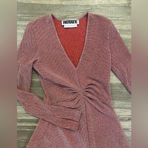 rotate birger christensen dress fancy holiday silver rose size medium Christmas